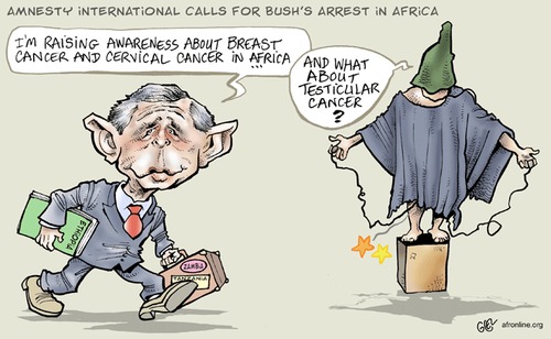 Cartoon: Bush (medium) by Damien Glez tagged george,bush,africa,amnesty,international