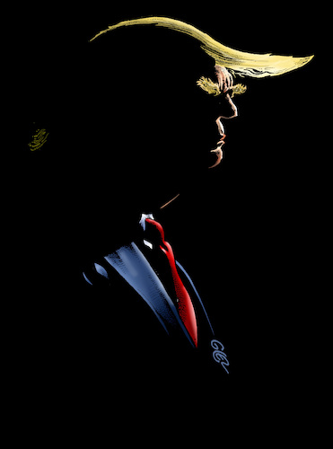 Cartoon: Dark Trump (medium) by Damien Glez tagged dark,donald,trump,united,states,america,dark,donald,trump,united,states,america
