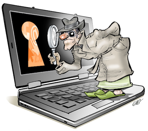 Cartoon: Electronic monitoring (medium) by Damien Glez tagged electronic,monitoring,internet,social,networks,electronic,monitoring,internet,social,networks