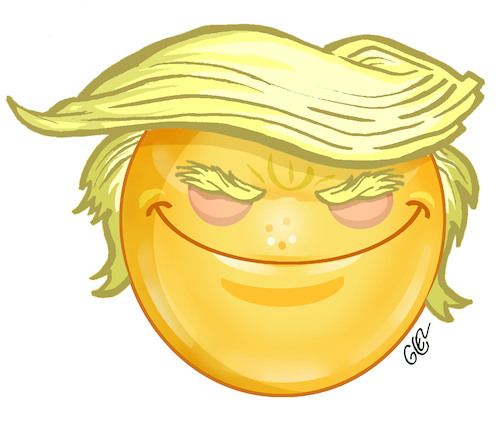 Cartoon: Emoticon Trump (medium) by Damien Glez tagged emoticon,trump,america,united,states,emoticon,trump,america,united,states