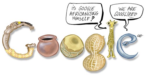 Cartoon: Google in Africa (medium) by Damien Glez tagged google,africa