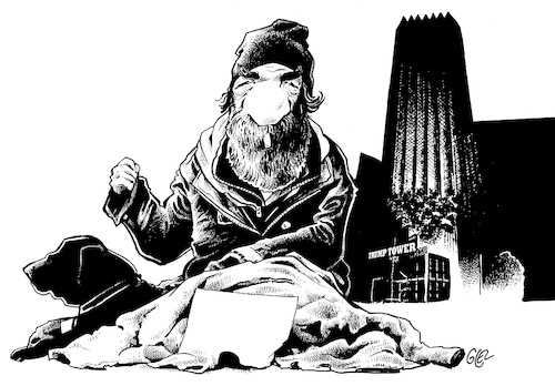 Cartoon: Homeless 2018 (medium) by Damien Glez tagged homeless,united,states,america,trump,donald,jobless,homeless,united,states,america,trump,donald,jobless