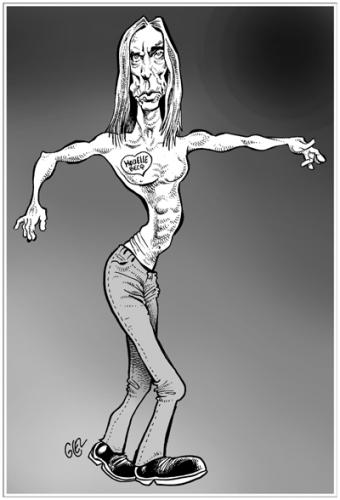 Cartoon: Iggy Pop (medium) by Damien Glez tagged iggy,pop,music