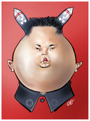 Cartoon: Kim Jong Un (medium) by Damien Glez tagged kim,jong,un,north,korea,nuclear,asia,kim,jong,un,north,korea,nuclear,asia