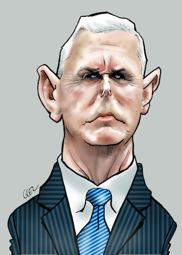 Cartoon: Mike Pence (medium) by Damien Glez tagged mike,pence,vice,president,united,states,america,mike,pence,vice,president,united,states,america