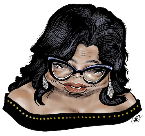 Cartoon: Oprah Winfrey (medium) by Damien Glez tagged oprah,winfrey,oprah,winfrey