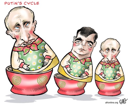 Cartoon: Putins Cycle (medium) by Damien Glez tagged putin,russia