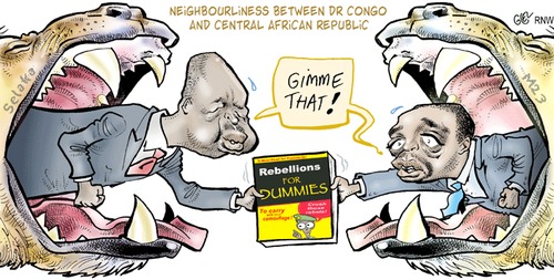 Cartoon: RDC RCA (medium) by Damien Glez tagged rdc,rca,congo,africa