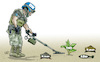 Cartoon: Peacekeepers truth and lie (small) by Damien Glez tagged peacekeepers,truth,lie