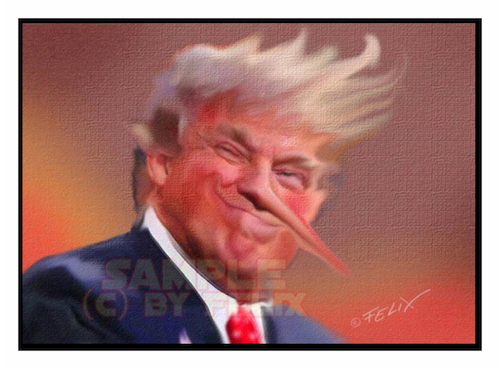 Cartoon: An American Pinocchio (medium) by FeliXfromAC tagged caricature,trump,karikatur,pinocchio