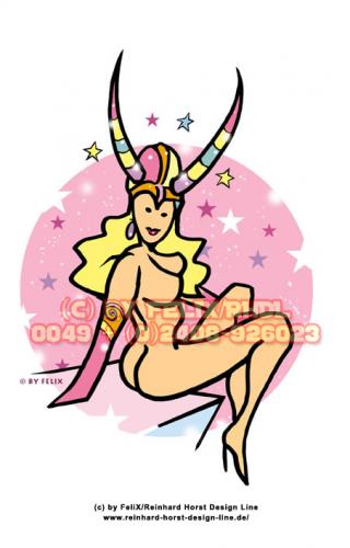 Cartoon: Astro Cartoon Steinbock (medium) by FeliXfromAC tagged felix,alias,reinhard,horst,design,line,aachen,astro,horoskop,horoscope,illustration,zodiac,illustrator,tierkreiszeichen,stockart,comic,cartoon