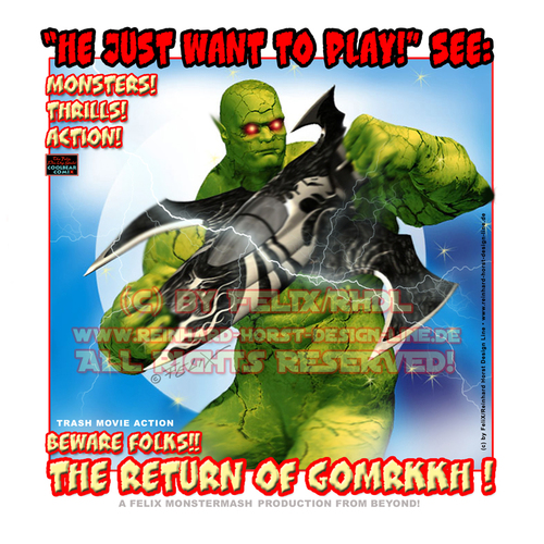 Cartoon: B-Movie Comic  Parodie (medium) by FeliXfromAC tagged felix,reinhard,horst,3d,action,parody,art,poster,movie,aachen,germany,illustration,illustrator,comic,comicbook,artist,zeichner,comiczeichner,designer