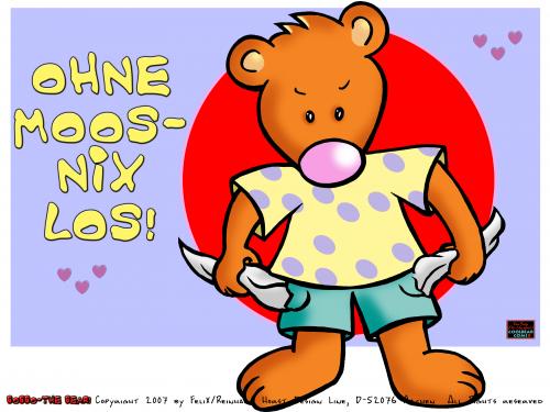Cartoon: Bobbo the Bear-Bobbo der Bär (medium) by FeliXfromAC tagged bobbo,the,bear,bär,tiere,stockart,animals,pleite,cartoon,comic,comix,felix,alias,reinhard,horst,greeting,card,glückwunschkarte,liebe,character,design,mascot,sympathiefigur,beziehung,glück,luck,greetings