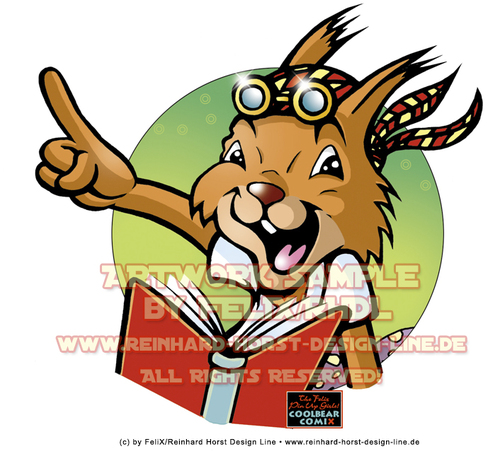 Cartoon: Cartoon Character Design (medium) by FeliXfromAC tagged eichhorn,chipmunk,felix,alias,reinhard,horst,design,line,character,mascot,sympathiefigur,germany,aachen,illustrator,cartoon,comic,illustration,eichhörnchen,lesen,manga