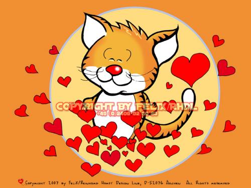 Cartoon: Character Design COOL KÄTT (medium) by FeliXfromAC tagged cat,katze,love,liebe,girl,herz,herzen,stockart,reinhard,horst,alias,felix,kater,cool,kätt,design,line,aachen,cartoon,comic,character,model,sheet,