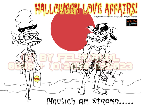 Cartoon: Concept Sketch HALLOWEEN LA! (medium) by FeliXfromAC tagged felix,reinhard,horst,design,line,aachen,concept,sketch,cartoon,layout,monster,fun,illustration,illustrator