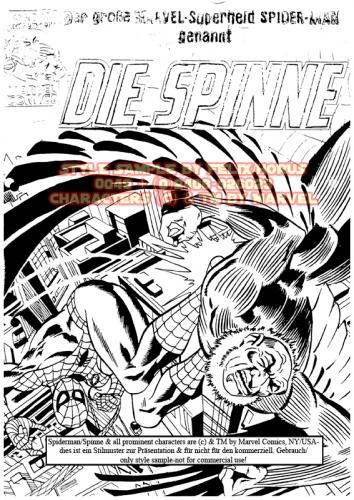 Cartoon: Cover Design (medium) by FeliXfromAC tagged spinne,spiderman,geier,condor,felix,alias,reinhard,horst,comic,cartoon,cover,kampf,battle,marvel,retro,illustration