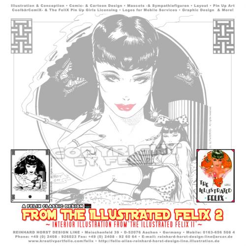 Cartoon: Deep Looks-The FeliX Pin Up Girl (medium) by FeliXfromAC tagged sexy,erotic,pin,up,felix,alias,reinhard,horst,peppita,frazzetta,girl,frau,woman,bear,bär,illustration,cover,cartoon,design,line,aachen,the,illustrated,miss,fräulein,fretty,cage