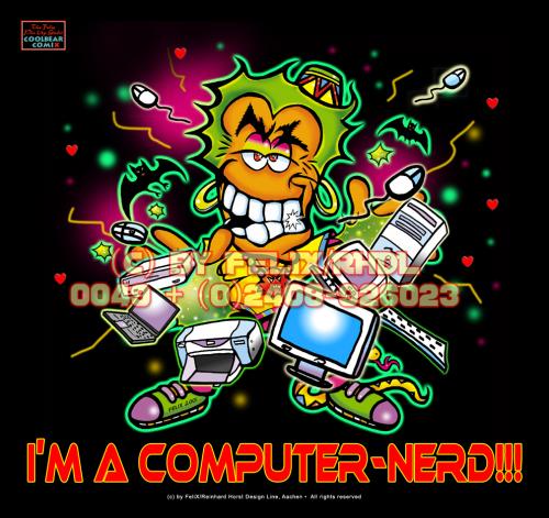 Cartoon: Ein Herz für Nerds! (medium) by FeliXfromAC tagged nerd,felix,alias,reinhard,horst,mann,man,monster,computer,freak,geek,aachen,comic,cartoon,design,line,heart,herz