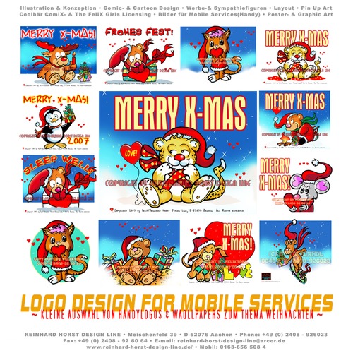 Cartoon: FeliX Presents_Handy Logos Merry (medium) by FeliXfromAC tagged iphone,mobile,christma,xmas,holidays,services,reinhard,horst,alias,felix,illustration,illustror,designer,aachen,comic,comiczeichner,zeichner,wallpaper,logo,handybilder