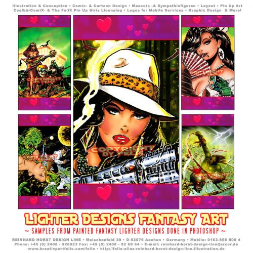 Cartoon: Feuerzeug Designs-Lighter Design (medium) by FeliXfromAC tagged lighter,designs,frau,woman,felix,alias,reinhard,horst,aachen,illustration,poster,feuerzeug,comic,comix,fantasy,action,suspens,