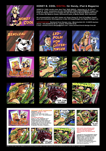 Cartoon: Honey B. Cool Comic Samples (medium) by FeliXfromAC tagged felix,reinhard,horst,design,line,aachen,illustration,illustror,designer,comicboob,comic,comiczeichner,honey,cool,erotic,erotik,sf,amok,kosmos,pinup,pin,up,girlie