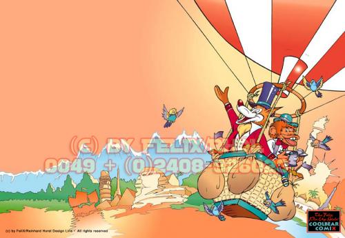 Cartoon: In 80 Tagen um die Welt (medium) by FeliXfromAC tagged felix,alias,reinhard,horst,comic,cartoon,illustration,design,line,stockart,artwork,balloon,fesselballon,fliegen,sehenswürdigkeiten,disney,style,stil,fuchs,fox,ape,affe,cover,tier,tiere,animlal,lwelt,world,around,80,kind,kinder,child,children