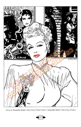 Cartoon: Meet Deadly Samantha Spades (medium) by FeliXfromAC tagged film,noir,hollywood,samantha,spades,crime,40s,girls,galore,character,frau,girl,cover,woman,comic,pin,up,sexy,erotic,sampler,felix,alias,reinhard,horst,design,line,stockart