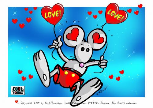 Cartoon: Love Ballons! (medium) by FeliXfromAC tagged nice,animals,tiere,tier,logos,sympathiefiguren,mascots,wallpapers,characters,characterdesign,figuren,hey,melde,dich,whimsical,felix,alias,reinhard,horst,design,line,maus,mouse,red,love,herzen,beziehung,stockart,comic,cartoon,illustration