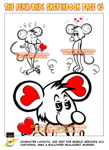 Cartoon: Sketchbook Cartoon Character (medium) by FeliXfromAC tagged nice,animals,tiere,tier,logos,sympathiefiguren,mascots,wallpapers,characters,characterdesign,figuren,hey,melde,dich,whimsical,felix,alias,design,line,maus,mouse,red,love,herzen,beziehung,sketchbook,layout