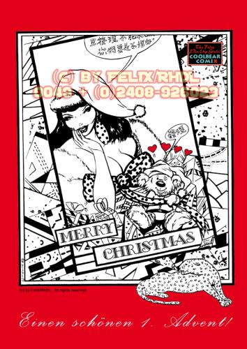 Cartoon: The FeliX Pin Up Girls-Advent! (medium) by FeliXfromAC tagged glamour,nackt,bear,bäe,advent,weihnachten,xmas,pin,up,wallpaper,girl,frau,woman,erotic,poster,50th,felix,alias,reinhard,horst,stockart,illustration,bettie,betty,design,line