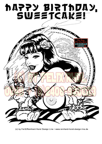 Cartoon: The FeliX Pin Up Girls! (medium) by FeliXfromAC tagged up,pin,felix,the,girls,pinup,art,poster,aachen,nrw,germany,erotic,erotik,felixfromac,crazy,gun,zeichner,comiczeichner,comic,illustration,line,bw,sw,waerten,waiting,south,of,border,50th,mexico,call,telfon,anruf,sexy,girl,peppita,frazzetta,illustrator,coolb