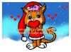 Cartoon: Cat Cartoon Character (small) by FeliXfromAC tagged charakter model sheet felix alias reinhard horst aachen cat katze herz mascot sympathiefigur hölle heiß hell hot design line layout entwurf rot red comic xmas weihnachten cartoon illustration stockart