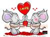 Cartoon: Elephants in Love! (small) by FeliXfromAC tagged charakter model sheet stockart felix alias reinhard horst aachen elefant elephant happy birthday mascot sympathiefigur design line layout entwurf rot red comic cartoon illustration heart herz love liebe