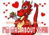 Cartoon: Greeting Card Cartoon Dragon (small) by FeliXfromAC tagged nice animals tiere tier logos stockart sympathiefiguren mascots wallpapers characters characterdesign figuren hund katze bär bear cat dog whimsical felix alias reinhard horst reinhard horst design line drache dragon red love herzen beziehung flowers blume