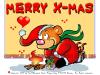 Cartoon: Merry X-Mas Cartoon (small) by FeliXfromAC tagged charakter model sheet felix alias reinhard horst aachen glückwunsch greeting herz mascot sympathiefigur blau bär bear design line layout entwurf rot red comic xmas weihnachten cartoon illustration stockart