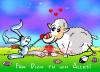 Cartoon: Sheep in Love (small) by FeliXfromAC tagged schaf,sheep,easter,egg,hase,felix,alias,reinhard,horst,comic,cartoon,love,liebe,design,line,aachen,hare,rabbit,tier,tiere,animal,animals,festtage,malen,illustration,grüße,greeting,card,stockart,