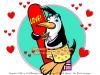 Cartoon: Sympathiefigur - Surf Pingoo (small) by FeliXfromAC tagged nice,animals,tiere,tier,logos,sympathiefiguren,mascots,wallpapers,characters,characterdesign,figuren,hey,melde,dich,whimsical,felix,alias,reinhard,horst,reinhard,horst,design,line,red,love,herzen,beziehung,aachen,pinguin,penguine,greeting,card,surf,surfen