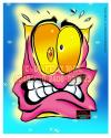 Cartoon: The Face of Chaos! (small) by FeliXfromAC tagged paranoid panc panik felix alias reinhard horst horror design line comic cartoon monster geicht blau blue angst poster kaugummi bubblegum