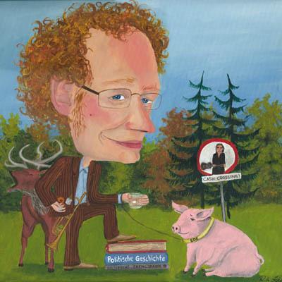 Cartoon: Eiken (medium) by illustrita tagged man,animals,tiere,wald,wood,pig,schwein