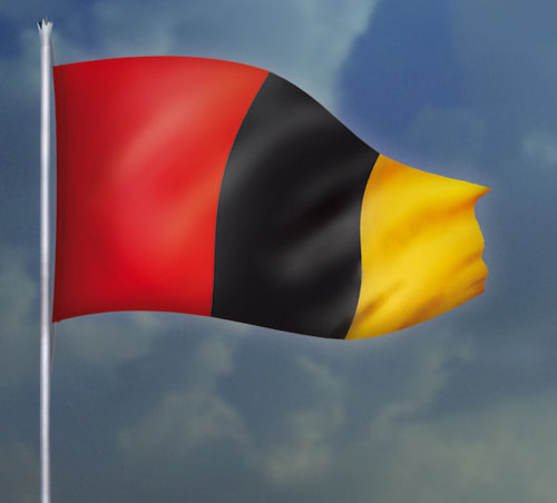 Cartoon: Neue Nationalflagge Deutschland (medium) by salinos tagged nationalflagge,flagge,schwarz,gelb,rot,gold,trikolore,deutschland,bundesrepublik,ministerium