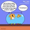 Cartoon: Ned and Larry - Yoga (small) by NedandLarryComics tagged cartoon,goldfish,yoga,cartoons,funny,clean,fish,pets,fishbowl,ecards