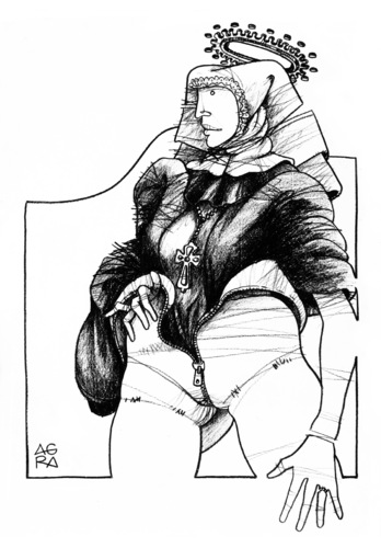 Cartoon: Eve Mary (medium) by AGRA tagged woman,eve,mary