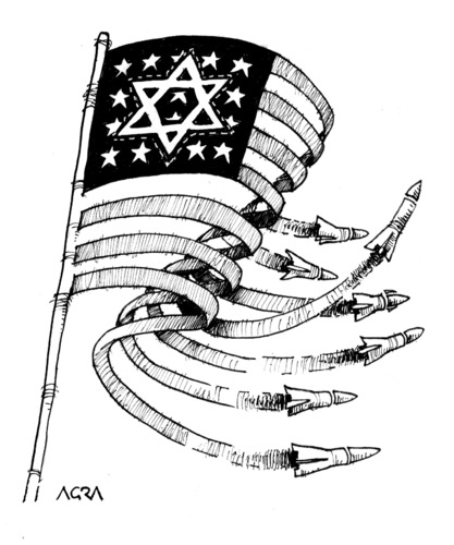Cartoon: The trail of the rockets (medium) by AGRA tagged palestine,gaza,the
