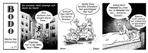 Cartoon: BODO - Rächer der Entnervten (medium) by volkertoons tagged hartz,rat,ratte,bodo,strip,comic,cartoon,volkertoons