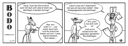 Cartoon: BODO - Solidarnosch (medium) by volkertoons tagged volkertoons,cartoon,comic,strip,bodo,ratte,rat,sölidarität,solidarity,solidarnosch,jesus,geld,vermarktung,marktwirtschft,kirche,money,marketing,mobbing,heilige,saints,karrikatur,religion,religiös,religious