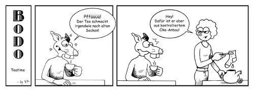 Cartoon: BODO - Teatime (medium) by volkertoons tagged socks,socken,teatime,teezeit,tea,tee,rat,ratte,bodo,strip,comic,cartoon,volkertoons