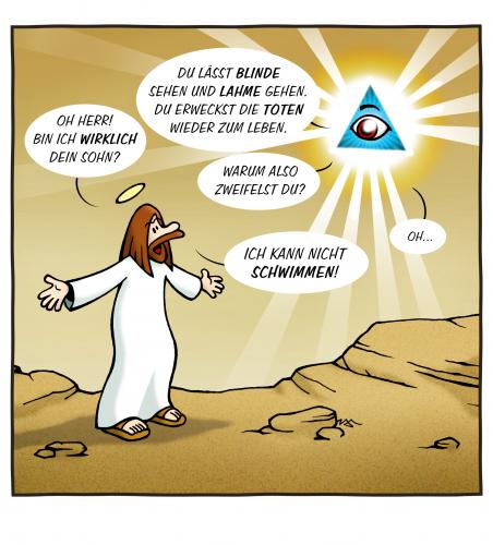 Cartoon: Gottes Sohn (medium) by volkertoons tagged cartoons,volkertoons,jesus,christus,christ,religion,gott,god,schwimmen