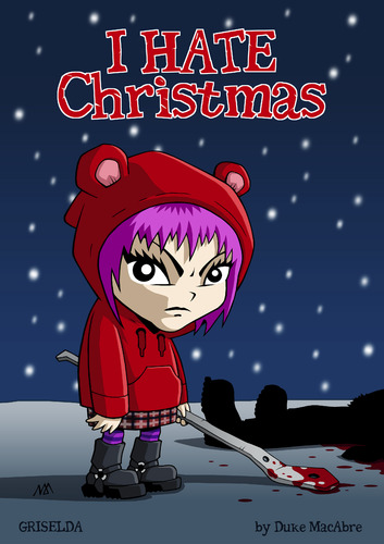 Cartoon: I hate Christmas (medium) by volkertoons tagged snow,schnee,winter,bad,evil,böse,girl,mädchen,karte,postkarte,card,greeting,grußkarte,holidays,christmas,xmas,weihnachten,funny,fun,lustig,humor,volkertoons