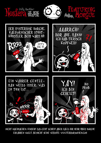 Cartoon: NOSFERA - Featuring Morgue DE (medium) by volkertoons tagged nosfera,vampir,vampirin,vampire,vampires,vampiress,böse,vampöse,morgue,stunt,artist,künstler,extrem,extreme,fun,humor